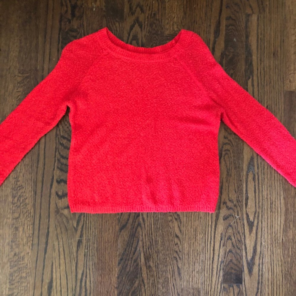 young girls red sweater